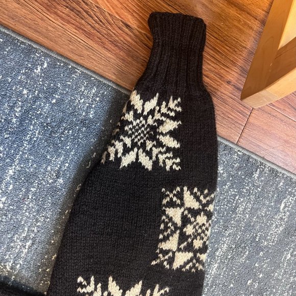 Ll Bean Sweater Women’s Chunky Knit Wool Blend Crewneck Brown Design Ribbed - Picture 4 of 6